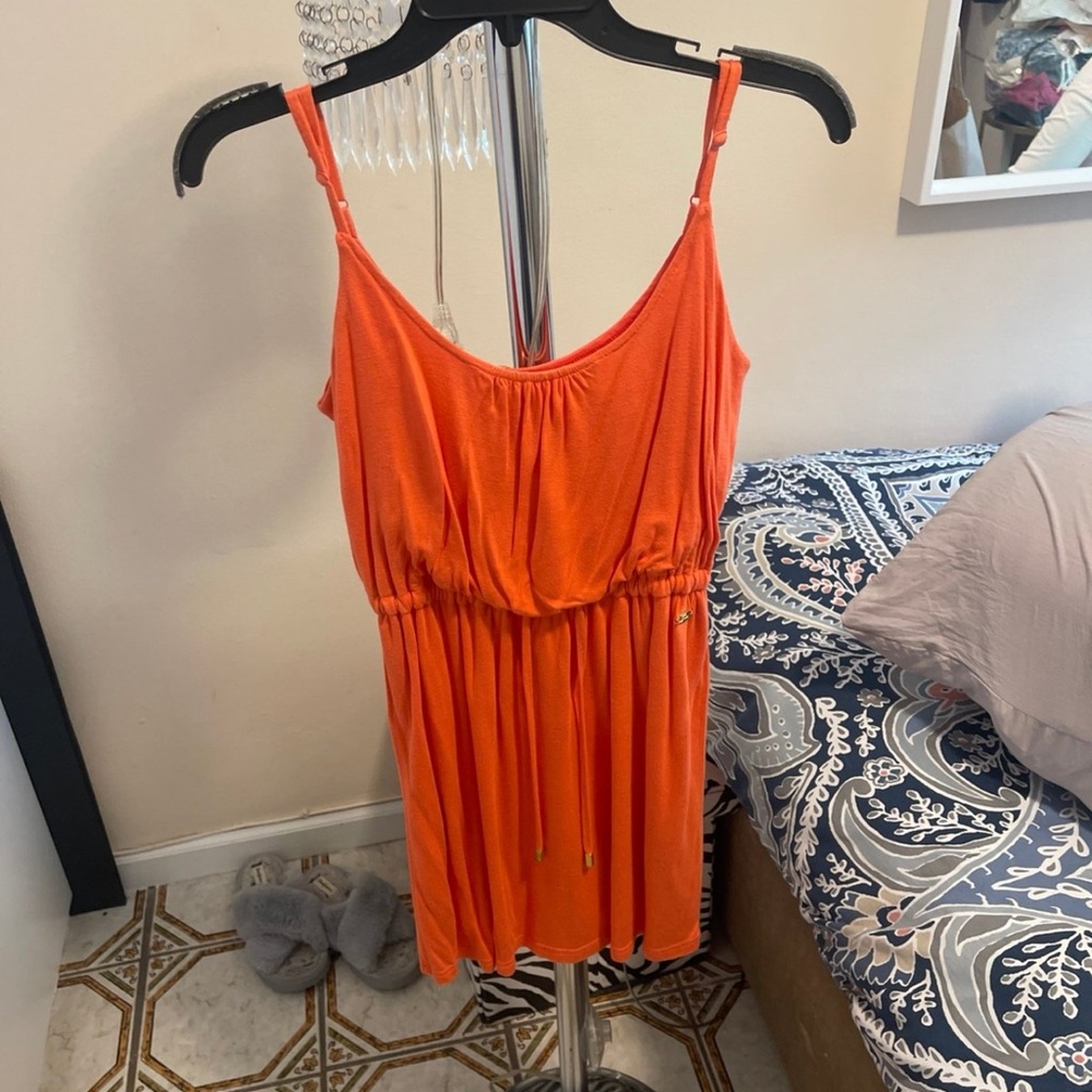 Guess Bright Orange Gathered Dress